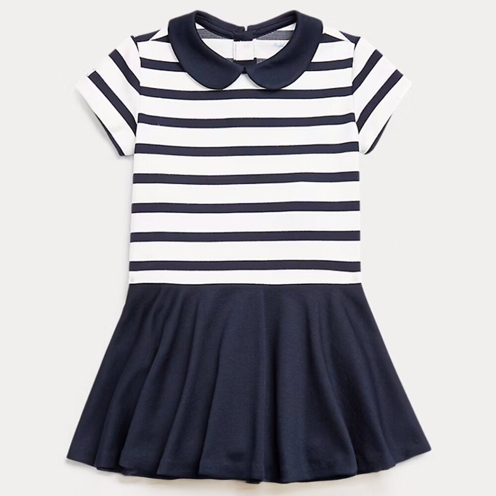 Ralph Lauren Pleated Striped Baby Girl Dress